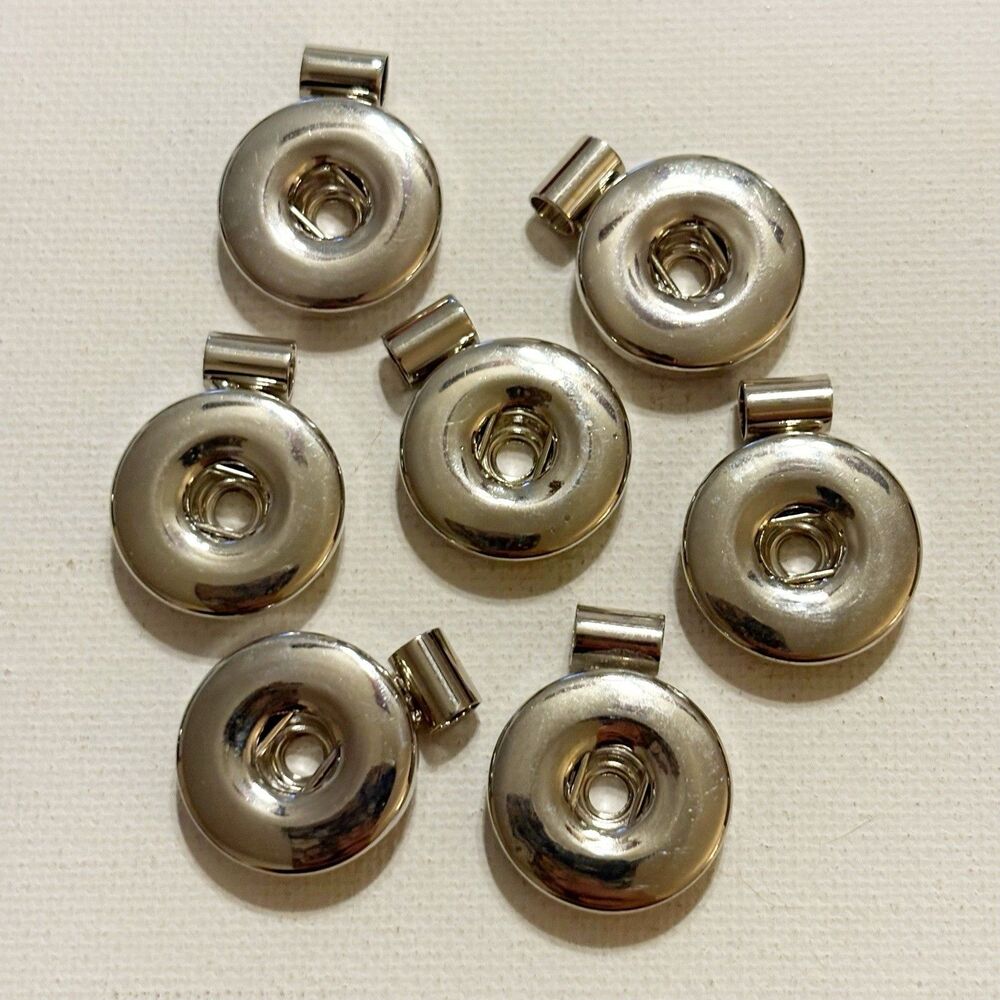 Jewelry Crafters Makers Blank Ginger Snap Style Pendants Silver Tone (7)